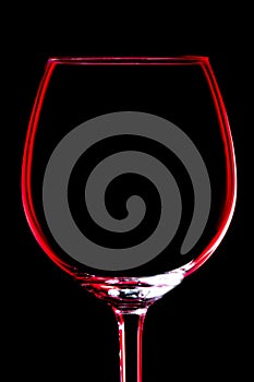 Elegant silhouette wine glass