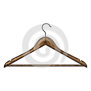 Elegant silhouette of a wooden coat hanger