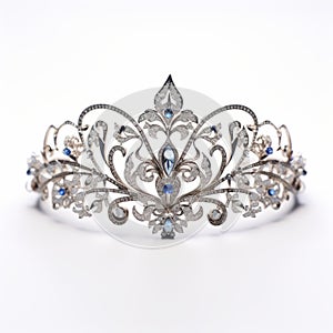 Elegant Silver And Blue Tiara Inspired By Emira photo