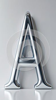 Elegant silver letter a: a luminous exploration of modern artistry and sophisticated design elements photo