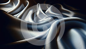 Elegant Silver Satin Fabric Texture, AI Generated