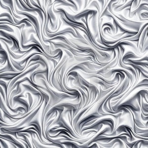 Elegant Silver Satin Fabric Texture, AI Generated