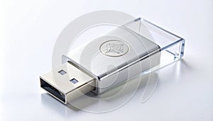 Elegant Silver USB Memory Stick for Secure Data Storage