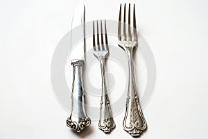 Elegant Silverware Set on White Background