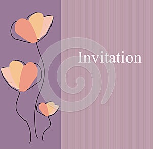 Elegant Simple Floral Wedding Invitation