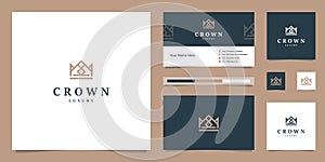 Elegant simple logo crown design, symbol for kingdom, king and leader