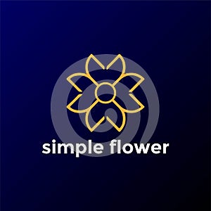 Elegant Simple Minimalist Flower Leaf Logo Design