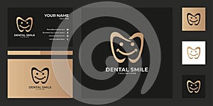 elegant smile dental logo design and business card. good use for health and medical logo