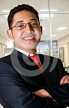 Elegant and smiling business man