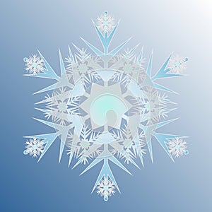 elegant snowflake pointed model vector icon illustration winter season symbol of cold weather and ice frost