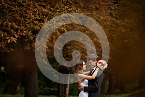 Elegant, sophisticated bride couple