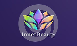 Elegant and sparkling abstract flower logo design