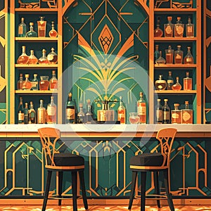 Elegant Speakeasy Bar with Craft Liquor Collection