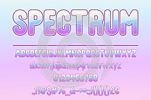 Elegant Spectrum Gradient Typeface Design. Colorful Font Set