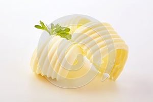 Elegant spiral curls of farm fresh butter