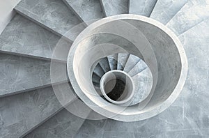 Elegant Spiral Staircase in Building With Marble Floors