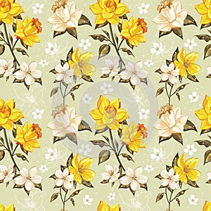 Elegant spring floral seamless pattern