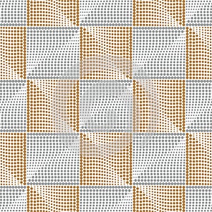 Elegant square silver-golden seamless pattern. Geometric abstract golden background. Rhombus gold pattern. Vector