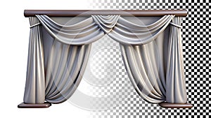 Stage curtains, theater, performance, and entertainment scene png transparent image Generative AI photo