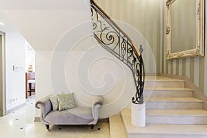 Elegant staircase with decorative railing