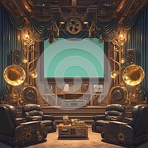 Elegant Steampunk Home Theater