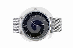 Elegant steel watches isoated on white