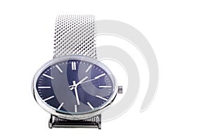 Elegant steel watches isoated on white