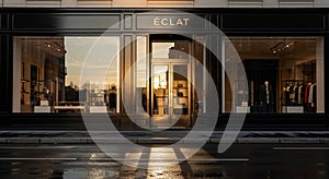 Elegant storefront with the name 