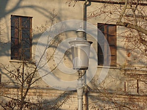 Elegant street lamp in an Italian town