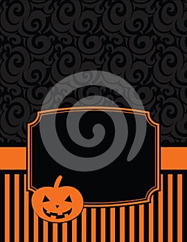 Elegant Striped Halloween Notecard with copy space