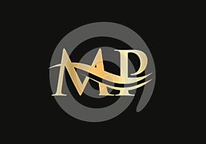 Elegant and stylish MP logo design for your company. MP letter logo. MP Logo for luxury branding