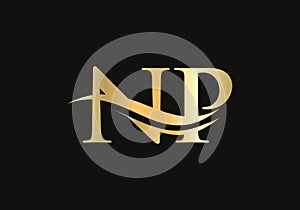 Elegant and stylish NP logo design for your company. NP letter logo. MP Logo for luxury branding