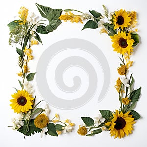 Elegant Sunflower Border Framed Beauty