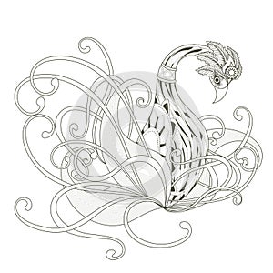 Elegant swan coloring page