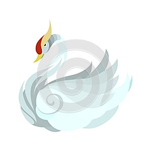 Elegant swan logo, vector bird illustration