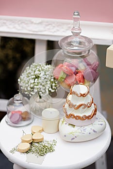 Elegant sweet table on wedding or event party