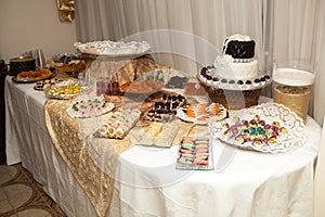 Elegant sweet table on wedding or event party