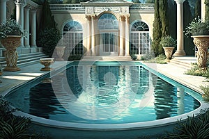 Elegant swimming pool, AI generated