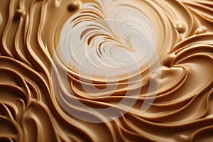 Elegant Swirls of Creamy Coffee Texture Close-Up