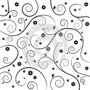 Elegant Swirly Leaf Flower Background