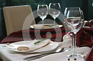 Elegant table in a restaurant photo