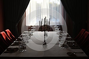 Elegant table setting for dinner