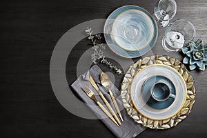 Elegant table setting and space for text