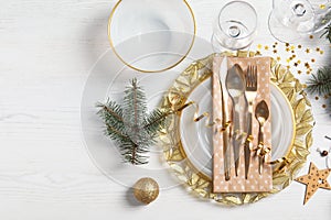 Elegant table setting and space for text