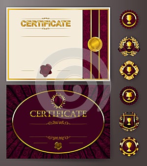 Elegant template of certificate, diploma