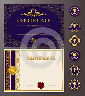 Elegant template of certificate, diploma