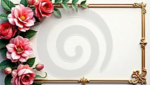 Elegant Thai floral corner design photo frame , floral, image, photo frame design