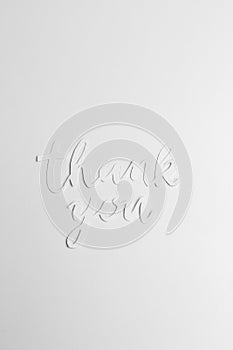 Elegant Thank You Message on White Background. Vertical