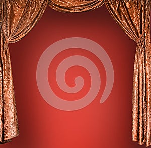 Elegant theater gold curtains