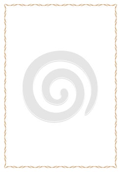 Elegant, thin, golden frame for letterheads or A4 documents